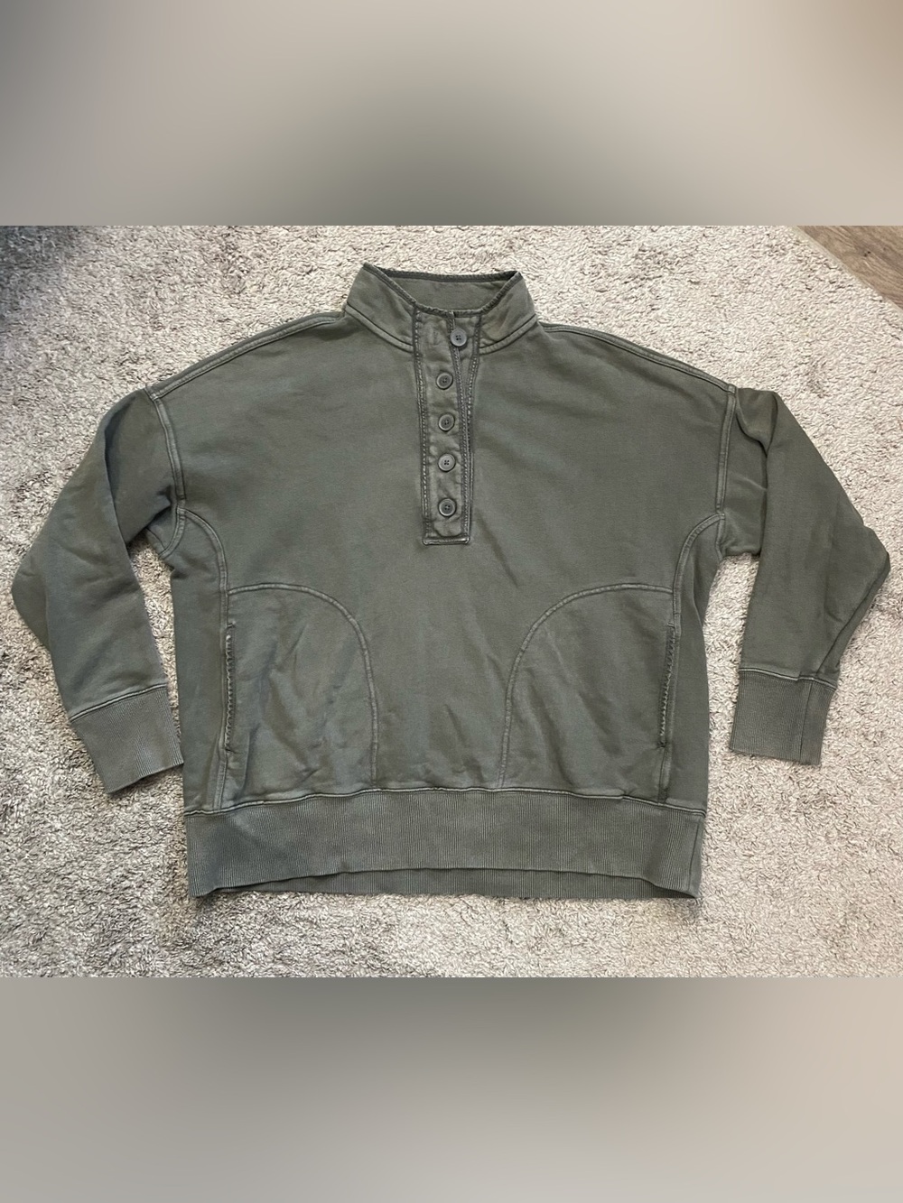 aerie dark olive pullover sweatshirt